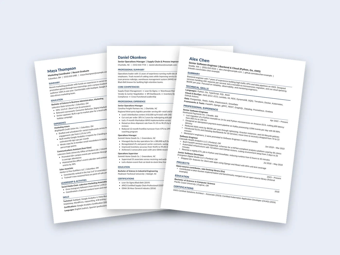 Three resume templates from the ATS-Proof Job Search Kit