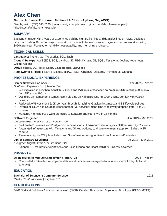 Tech / IT resume template